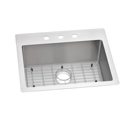 Elkay Crosstown Stainless Steel 25 X 22 X 9 Single Bowl Dual Mount Sink Kit ECTSR25229BG3